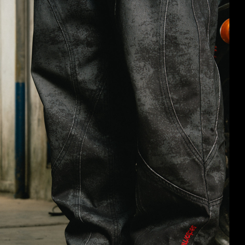 Washed Panel Jeans