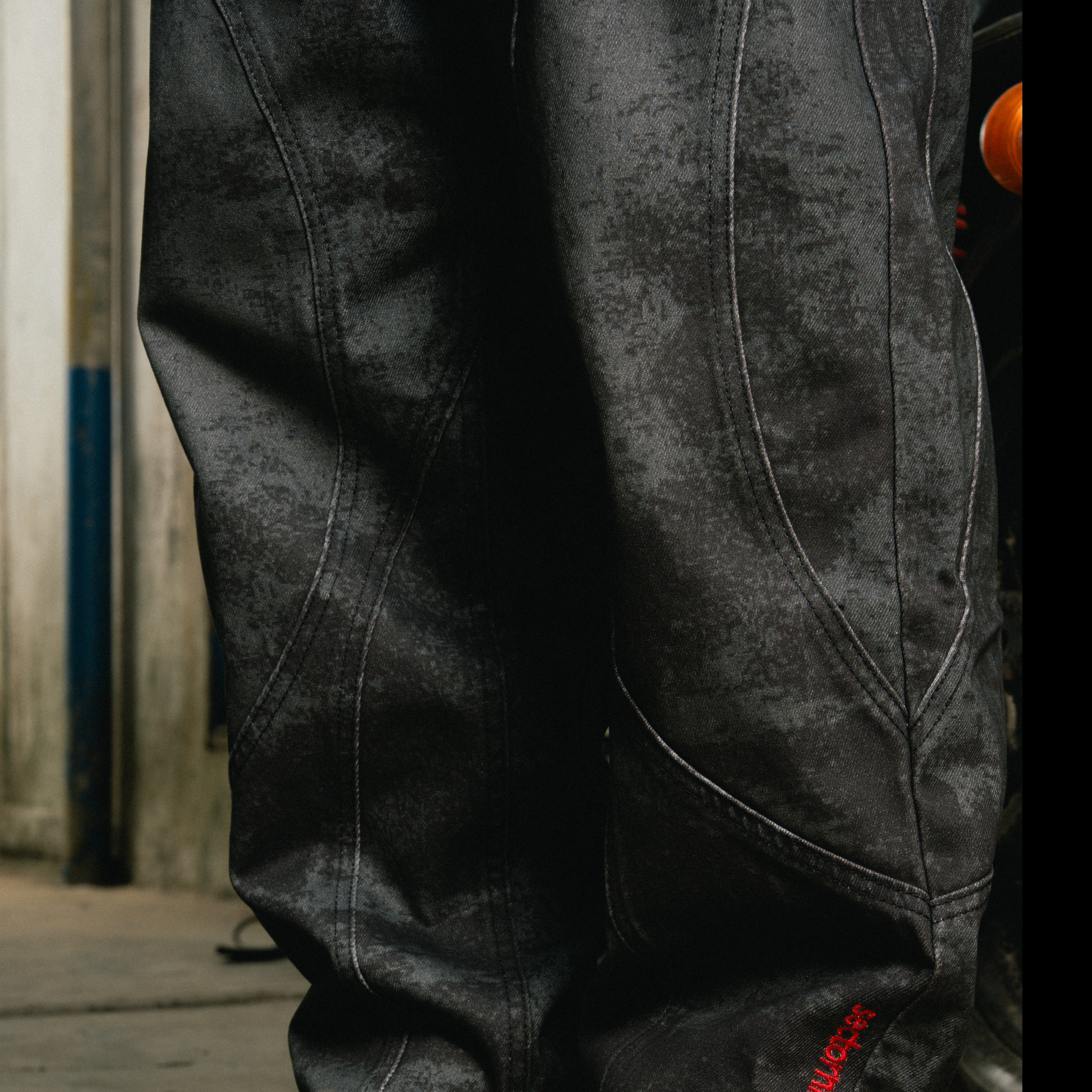 Washed Panel Jeans