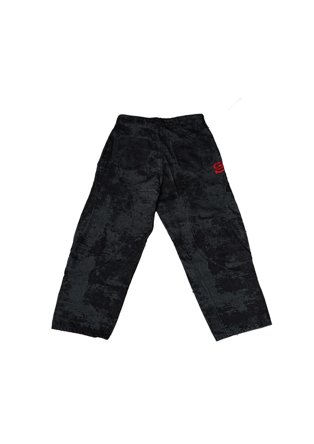 Washed Panel Jeans