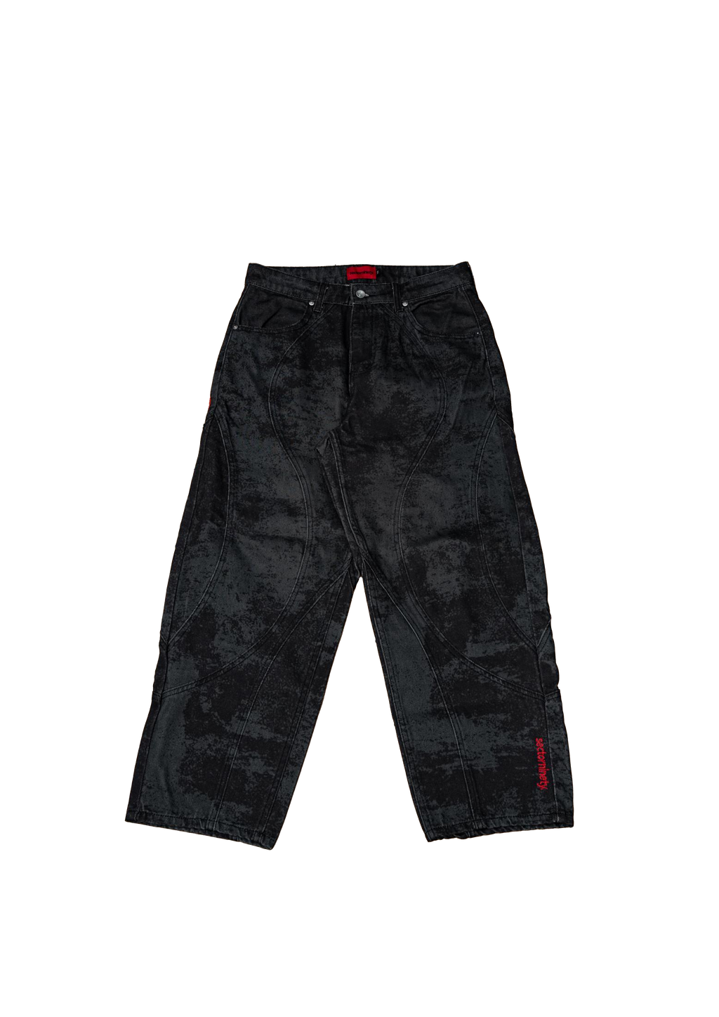 Washed Panel Jeans