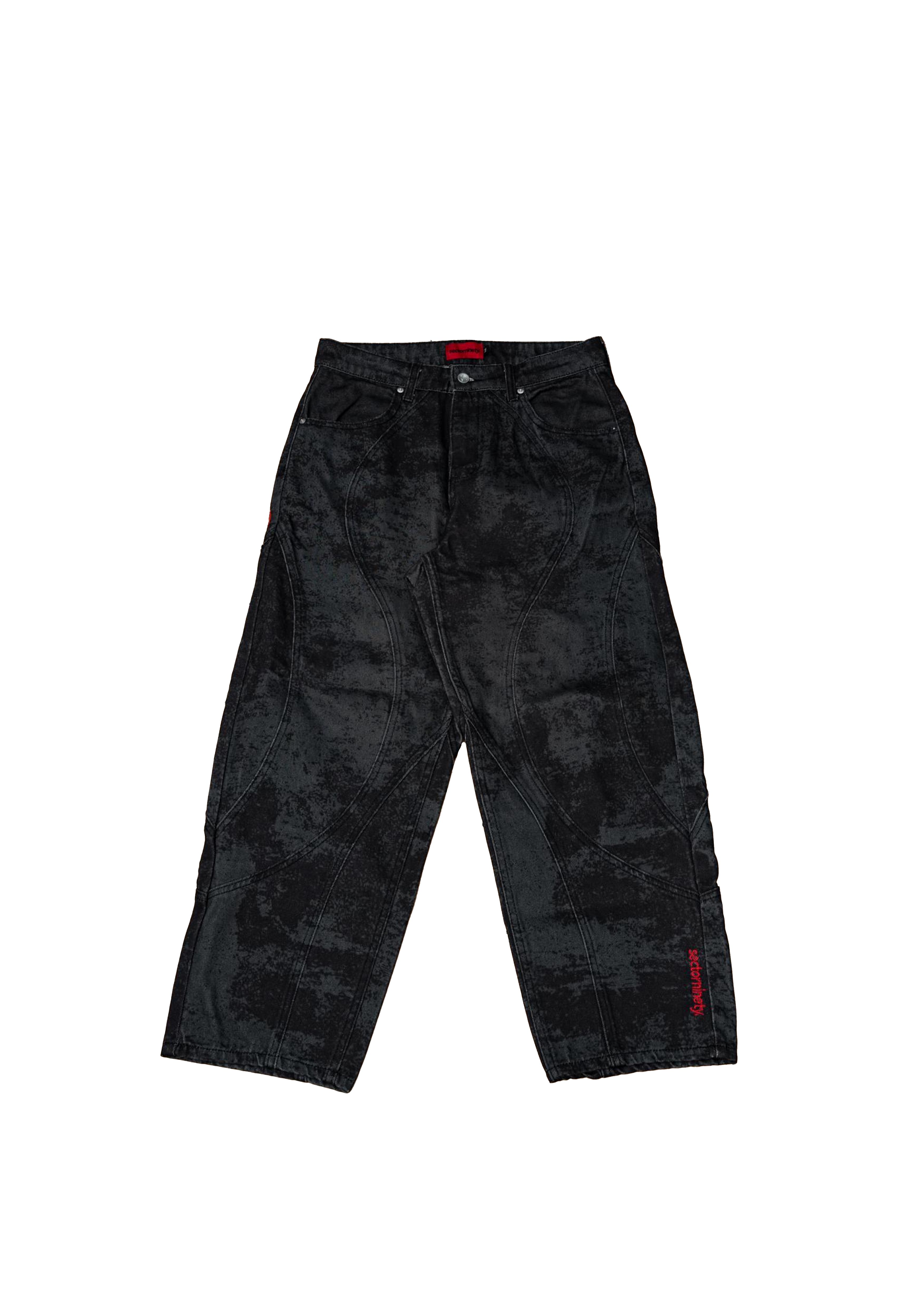 Washed Panel Jeans